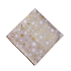Mitteldecke 80x80cm - Winter, taupe mit Sternkristallen