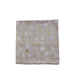 Mitteldecke 80x80cm - Winter, taupe mit Sternkristallen
