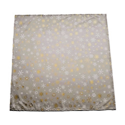 Mitteldecke 80x80cm - Winter, taupe mit Sternkristallen