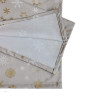 Mitteldecke 80x80cm - Winter, taupe mit Sternkristallen