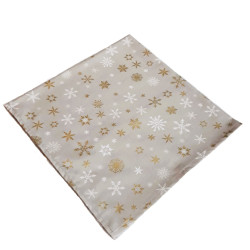 Mitteldecke 80x80cm - Winter, taupe mit Sternkristallen
