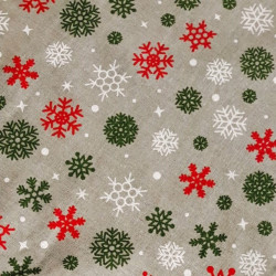 Mitteldecke 80x80cm - mit bunten Schneeflocken