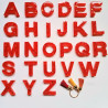 Schlüsselanhänger A-Z in rot/gold "Glitzer & Sterne"
