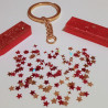 Schlüsselanhänger A-Z in rot/gold "Glitzer & Sterne"