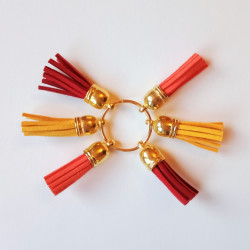 Schlüsselanhänger A-Z in rot/gold "Glitzer & Sterne"