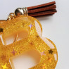Schlüsselanhänger A-Z in gelb/gold "Glitzer & Sterne"
