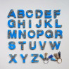 Schlüsselanhänger A-Z in blau/Kork