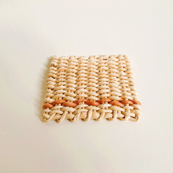 Coaster - beige/red from "corn leaves"