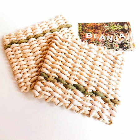 Coaster - beige/green from &quot;corn leaves&quot;
