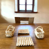 Körbchen aus Maisblättern in natur beige