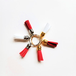 Keychain - red "glitter & hearts"