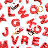 Schlüsselanhänger A-Z in rot "Glitzer & Herzen"