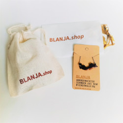 versilberte Halskette mit Holzanhänger | Blanja Shop