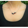 versilberte Halskette mit Holzanhänger | Blanja Shop