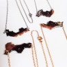 goldene Halskette mit Holzanhänger | Blanja Shop