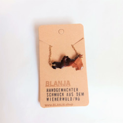 goldene Halskette mit Holzanhänger | Blanja Shop