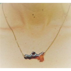 goldene Halskette mit Holzanhänger | Blanja Shop