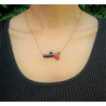 goldene Halskette mit Holzanhänger | Blanja Shop