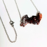 versilberte Kette mit Anhänger und Blattmetall, silber
