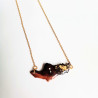 vergoldete Kette mit Anhänger und gold-Blattmetall
