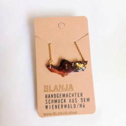 vergoldete Kette mit Anhänger und gold-Blattmetall