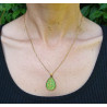 Anhänger, grün/Blattmetall + Kette | Blanja Shop
