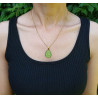 Anhänger, grün/Blattmetall + Kette | Blanja Shop