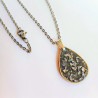 Anhänger, grau/Blattmetall + Kette | Blanja Shop