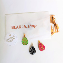 Anhänger, grau/Blattmetall + Kette | Blanja Shop