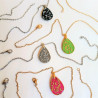 Anhänger, grau/Blattmetall + Kette | Blanja Shop