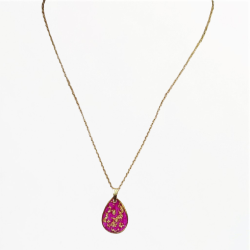 Anhänger, violett/Blattmetall + Kette | Blanja Shop