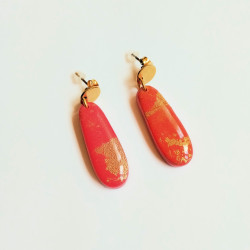 Ohrringe, Tropfen mit goldenem Blattmetall | Blanja Shop