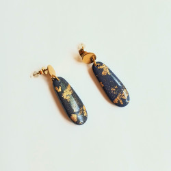 Ohrringe, Tropfen mit goldenem Blattmetall | Blanja Shop
