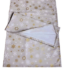 Tischläufer 40x140cm - Winter, taupe mit Sternkristallen