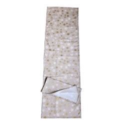 Tischläufer 40x140cm - Winter, taupe mit Sternkristallen