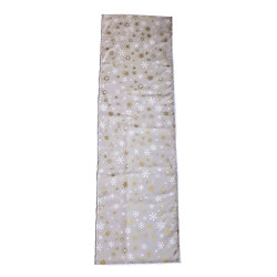 Tischläufer 40x140cm - Winter, taupe mit Sternkristallen